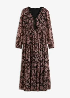 bonprix Kleider|Bekleidung·Pullover & Strickjacken^Maxikleid schwarz paisley
