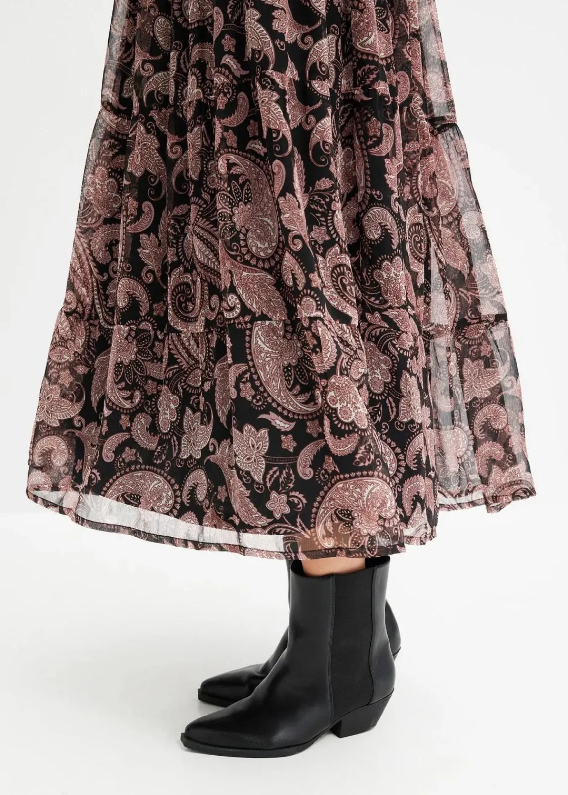 bonprix Kleider|Bekleidung·Pullover & Strickjacken^Maxikleid schwarz paisley