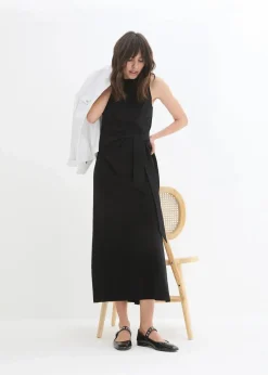 bonprix Kleider|Bekleidung·Pullover & Strickjacken^Maxikleid aus Baumwolle schwarz