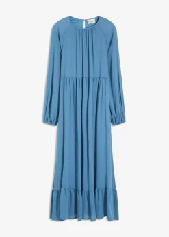 bonprix Bekleidung·Pullover & Strickjacken|Kleider^Maxikleid aus Chiffon wellenblau