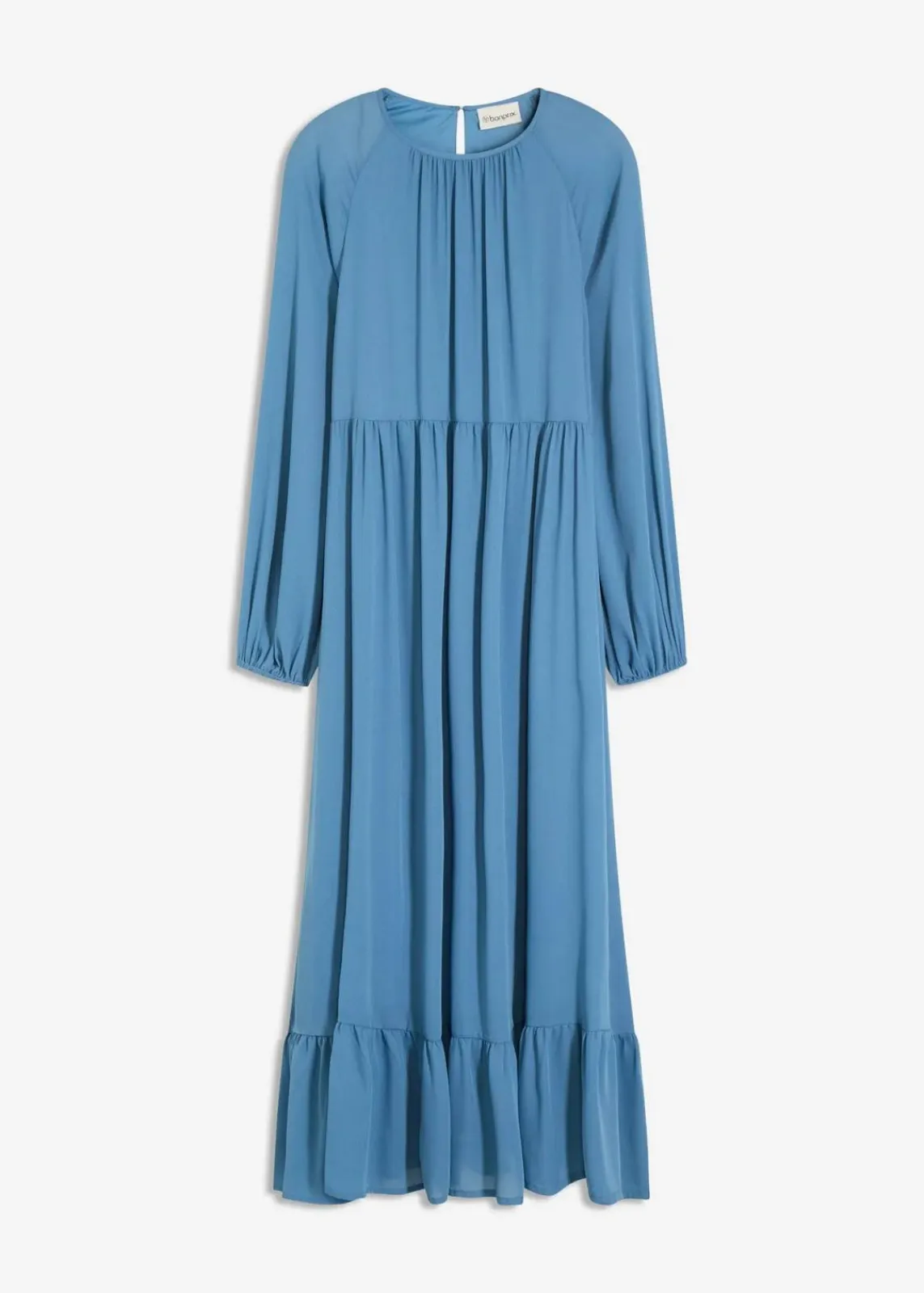 bonprix Bekleidung·Pullover & Strickjacken|Kleider^Maxikleid aus Chiffon wellenblau