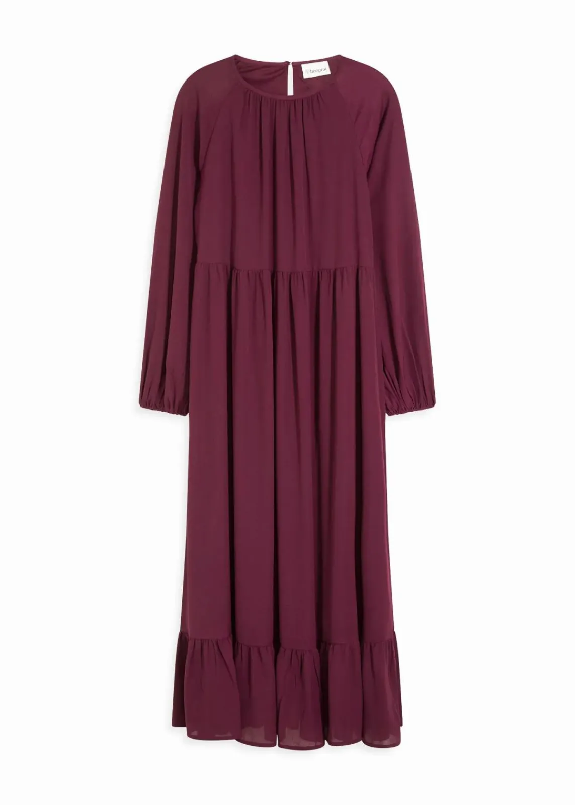 bonprix Kleider|Bekleidung·Pullover & Strickjacken^Maxikleid aus Chiffon weinrot