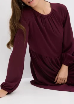 bonprix Kleider|Bekleidung·Pullover & Strickjacken^Maxikleid aus Chiffon weinrot