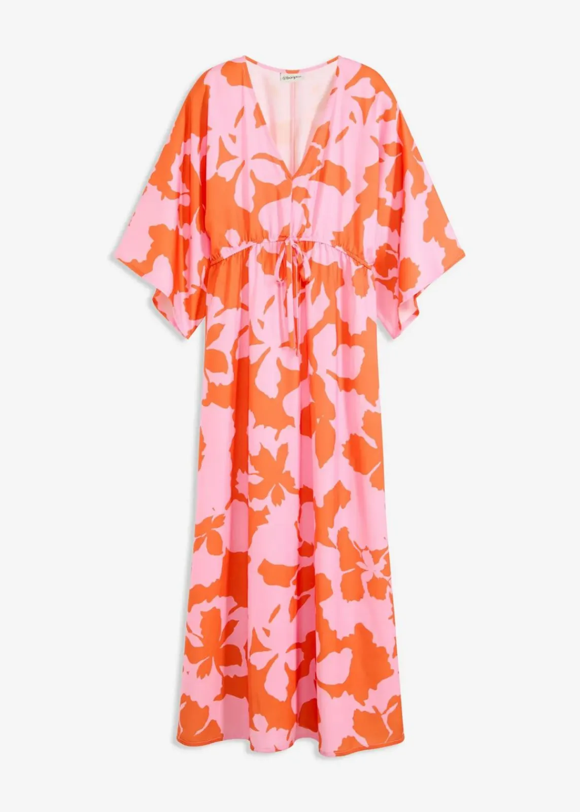 bonprix Bekleidung·Pullover & Strickjacken|Kleider^Maxikleid aus fließendem Satin flieder/orange floral