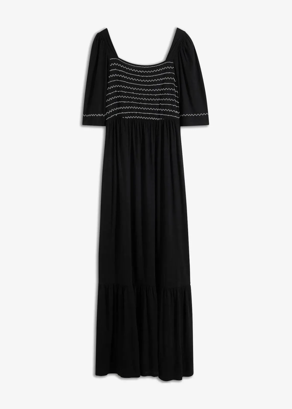 bonprix Bekleidung·Pullover & Strickjacken|Kleider^Maxikleid aus fließendem Viskose-Mix schwarz