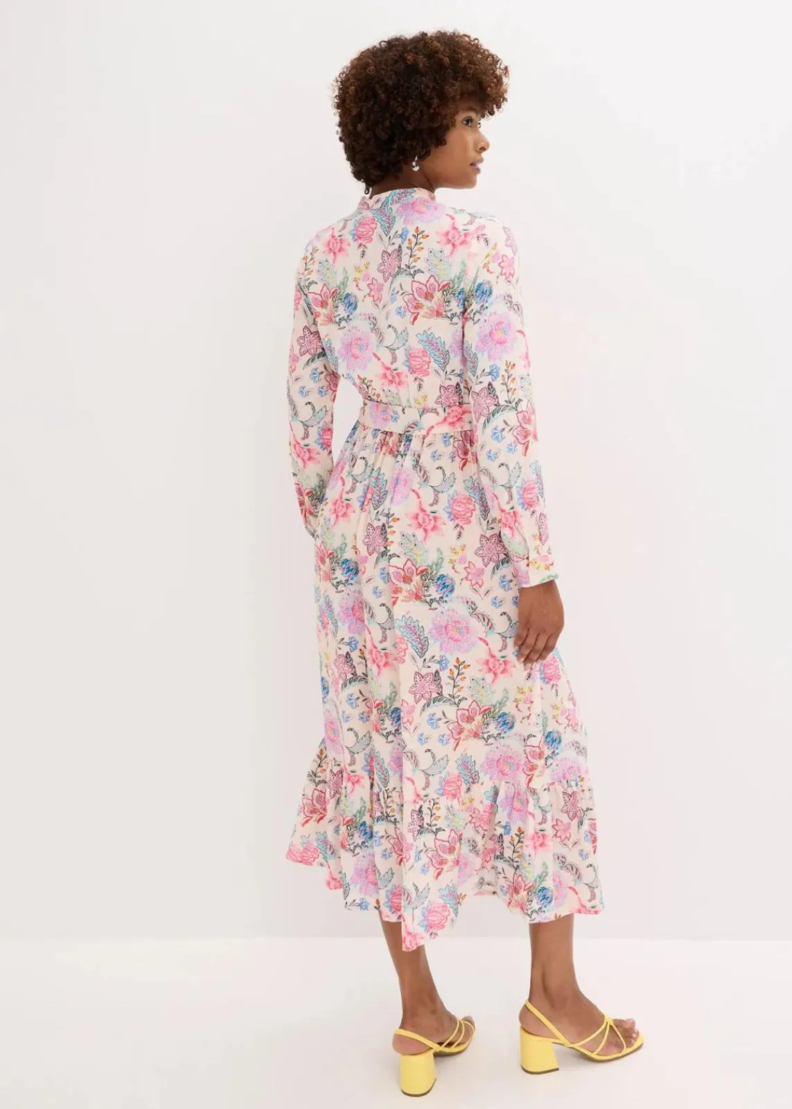 bonprix Kleider|Nachhaltigere Materialien^Maxikleid aus fließender Viskose pink geblümt