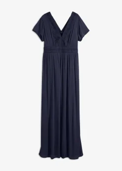 bonprix Kleider|Nachhaltigere Materialien^Maxikleid aus fließender Viskose dunkelblau