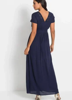 bonprix Kleider|Nachhaltigere Materialien^Maxikleid aus fließender Viskose dunkelblau