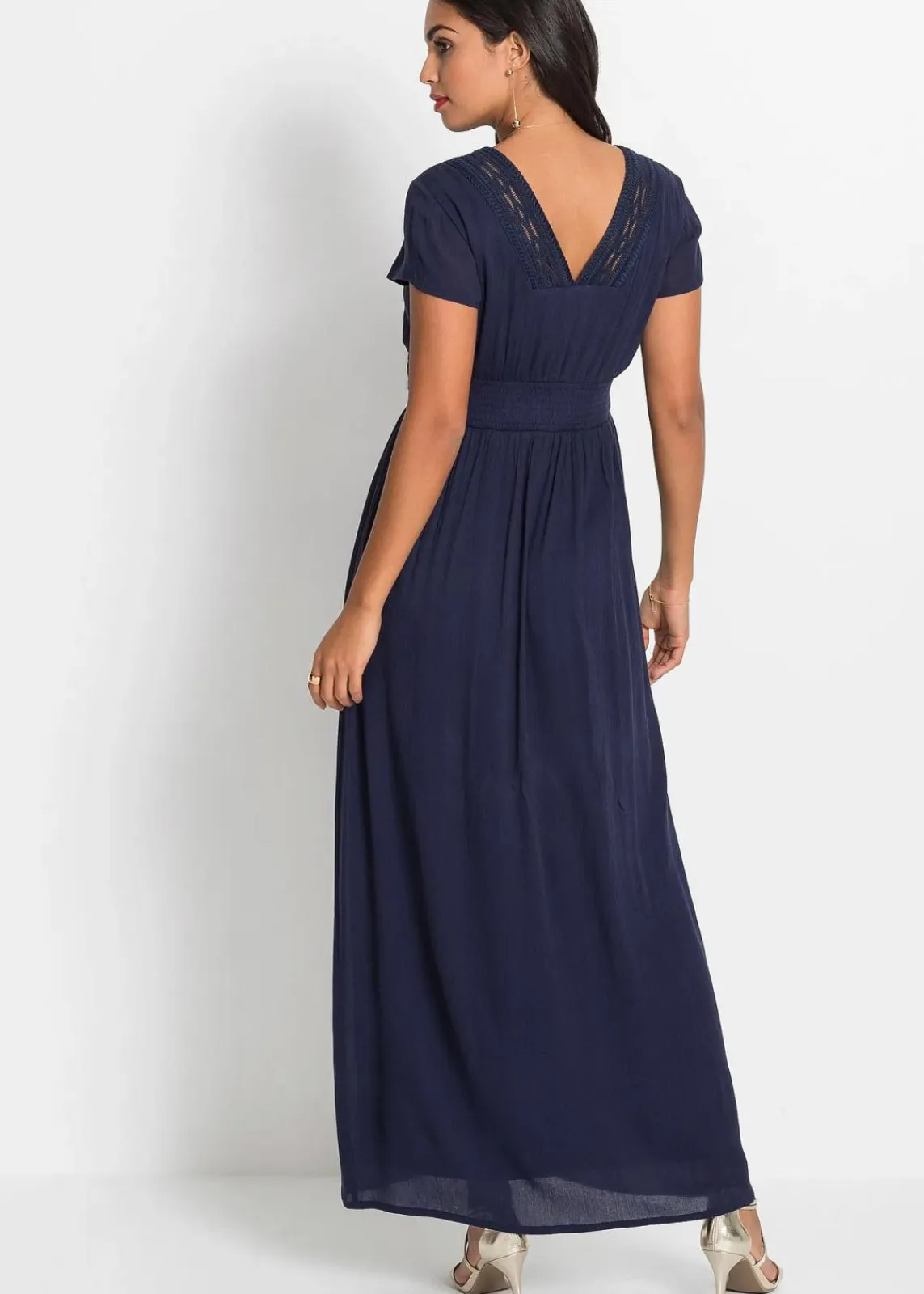 bonprix Kleider|Nachhaltigere Materialien^Maxikleid aus fließender Viskose dunkelblau