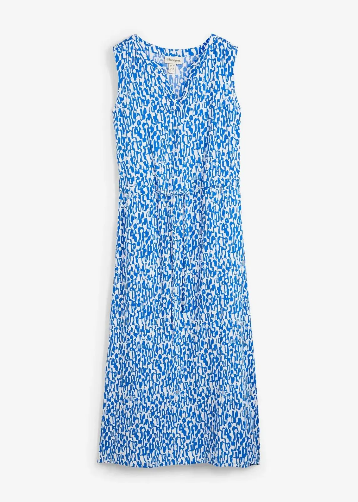 bonprix Nachhaltigere Materialien|Kleider^Maxikleid aus fließender Viskose azurblau/wollweiß