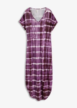 bonprix Nachhaltigere Materialien|Kleider^Maxikleid aus fließender Viskose lila/weiß bedruckt
