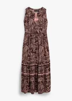 bonprix Nachhaltigere Materialien|Kleider^Maxikleid aus fließender Viskose dunkelbraun floral