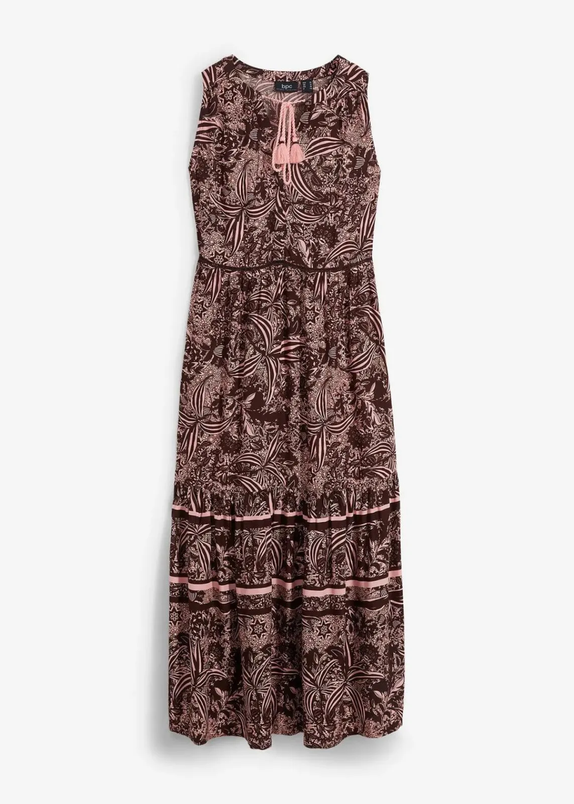 bonprix Nachhaltigere Materialien|Kleider^Maxikleid aus fließender Viskose dunkelbraun floral