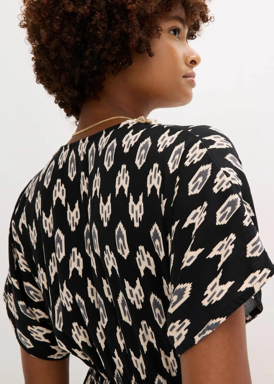 bonprix Kleider|Bekleidung·Pullover & Strickjacken^Maxikleid aus fließender Viskose schwarz bedruckt