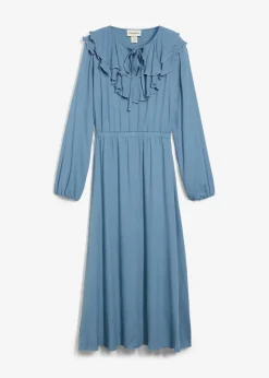 bonprix Bekleidung·Pullover & Strickjacken|Kleider^Maxikleid aus fließender Viskose wellenblau