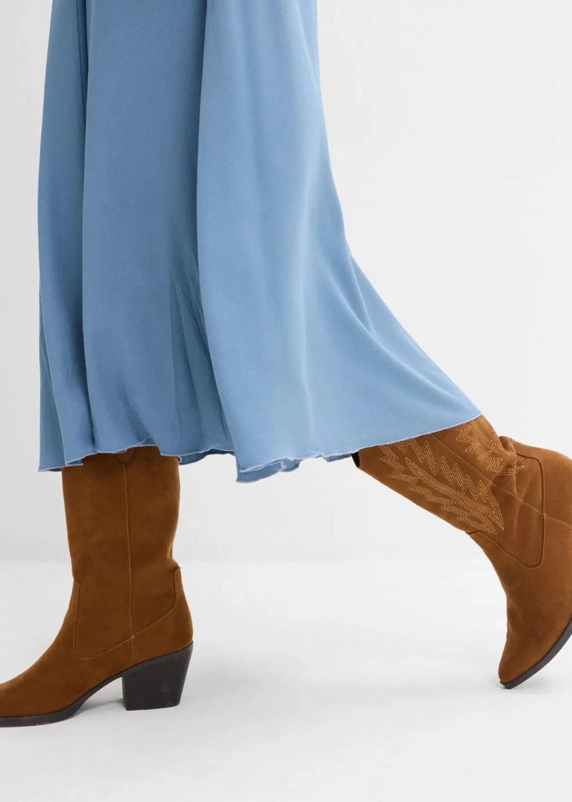 bonprix Bekleidung·Pullover & Strickjacken|Kleider^Maxikleid aus fließender Viskose wellenblau