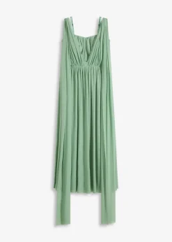 bonprix Festliche Mode|Kleider^Maxikleid aus Mesh mit Tragevarianten pastellgrün