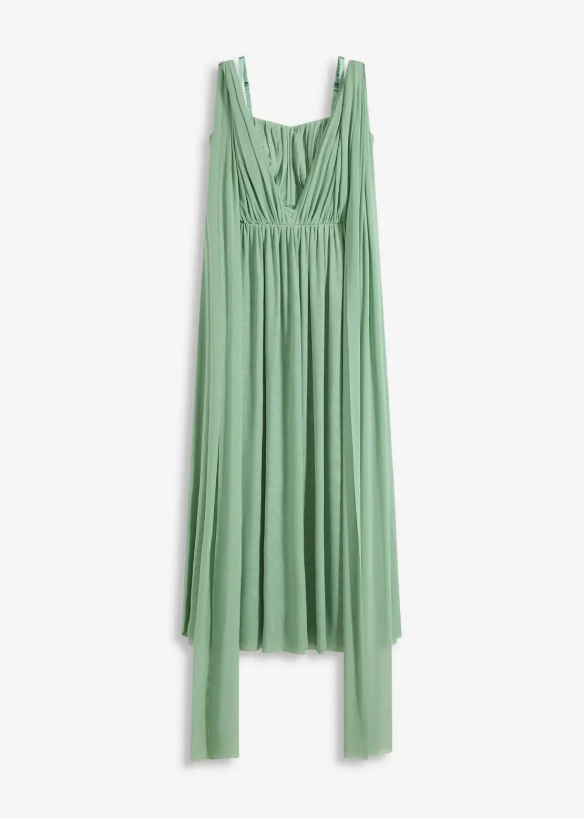 bonprix Festliche Mode|Kleider^Maxikleid aus Mesh mit Tragevarianten pastellgrün