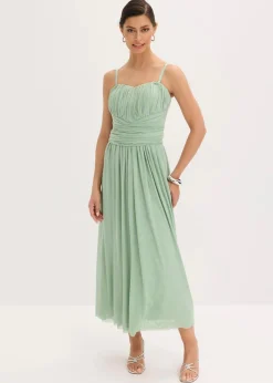 bonprix Festliche Mode|Kleider^Maxikleid aus Mesh mit Tragevarianten pastellgrün