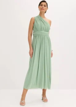 bonprix Festliche Mode|Kleider^Maxikleid aus Mesh mit Tragevarianten pastellgrün