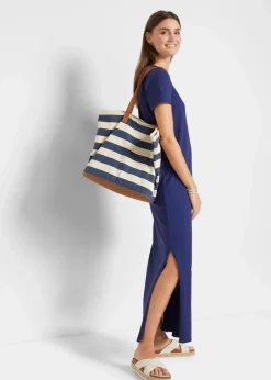 bonprix Bekleidung·Pullover & Strickjacken|Kleider^Maxikleid aus reiner Baumwolle mitternachtsblau