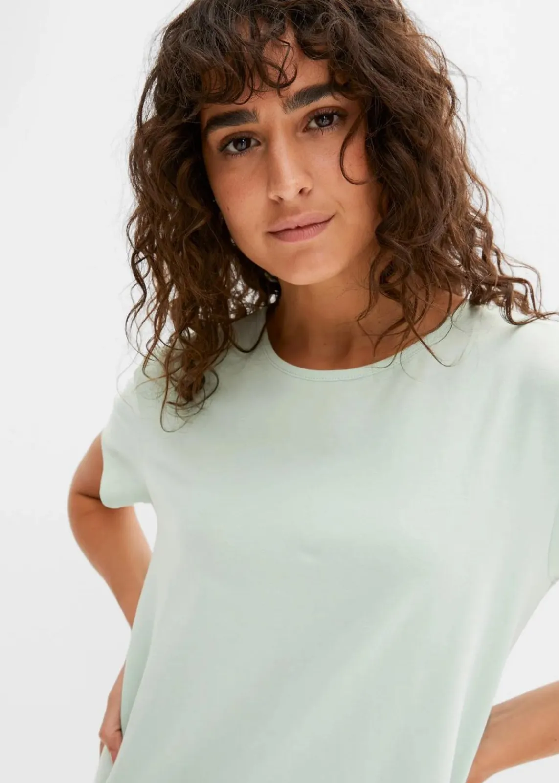 bonprix Bekleidung·Pullover & Strickjacken|Kleider^Maxikleid aus reiner Baumwolle hellschilf