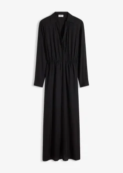 bonprix Nachhaltigere Materialien|Bekleidung·Pullover & Strickjacken^Maxikleid aus reiner Viskose schwarz
