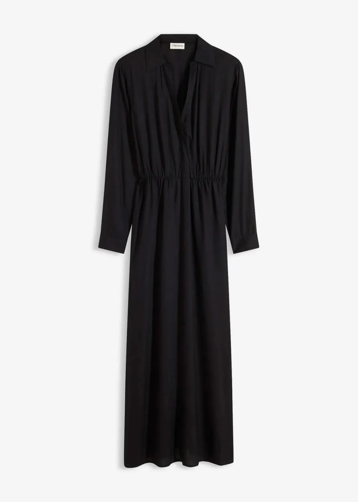 bonprix Nachhaltigere Materialien|Bekleidung·Pullover & Strickjacken^Maxikleid aus reiner Viskose schwarz