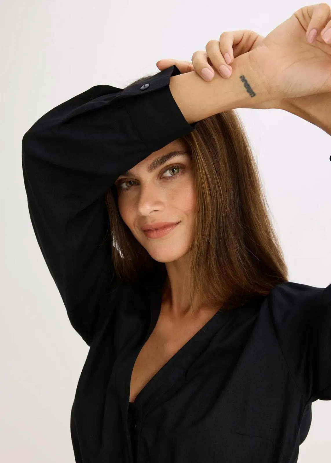 bonprix Nachhaltigere Materialien|Bekleidung·Pullover & Strickjacken^Maxikleid aus reiner Viskose schwarz