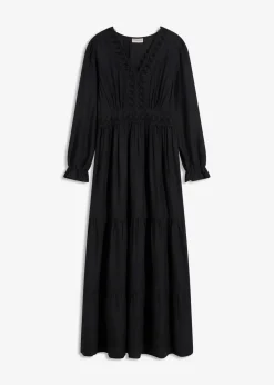 bonprix Bekleidung·Pullover & Strickjacken|Kleider^Maxikleid aus reiner Viskose schwarz