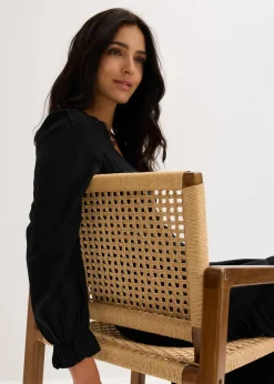 bonprix Bekleidung·Pullover & Strickjacken|Kleider^Maxikleid aus reiner Viskose schwarz
