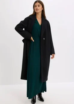 bonprix Bekleidung·Pullover & Strickjacken|Nachhaltigere Materialien^Maxikleid aus reiner Viskose tiefgrün