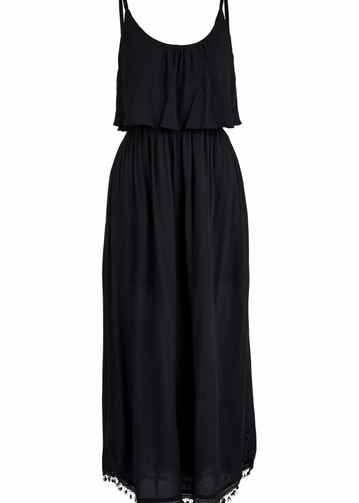 bonprix Bekleidung·Pullover & Strickjacken|Kleider^Maxikleid aus strukturierter Viskose schwarz