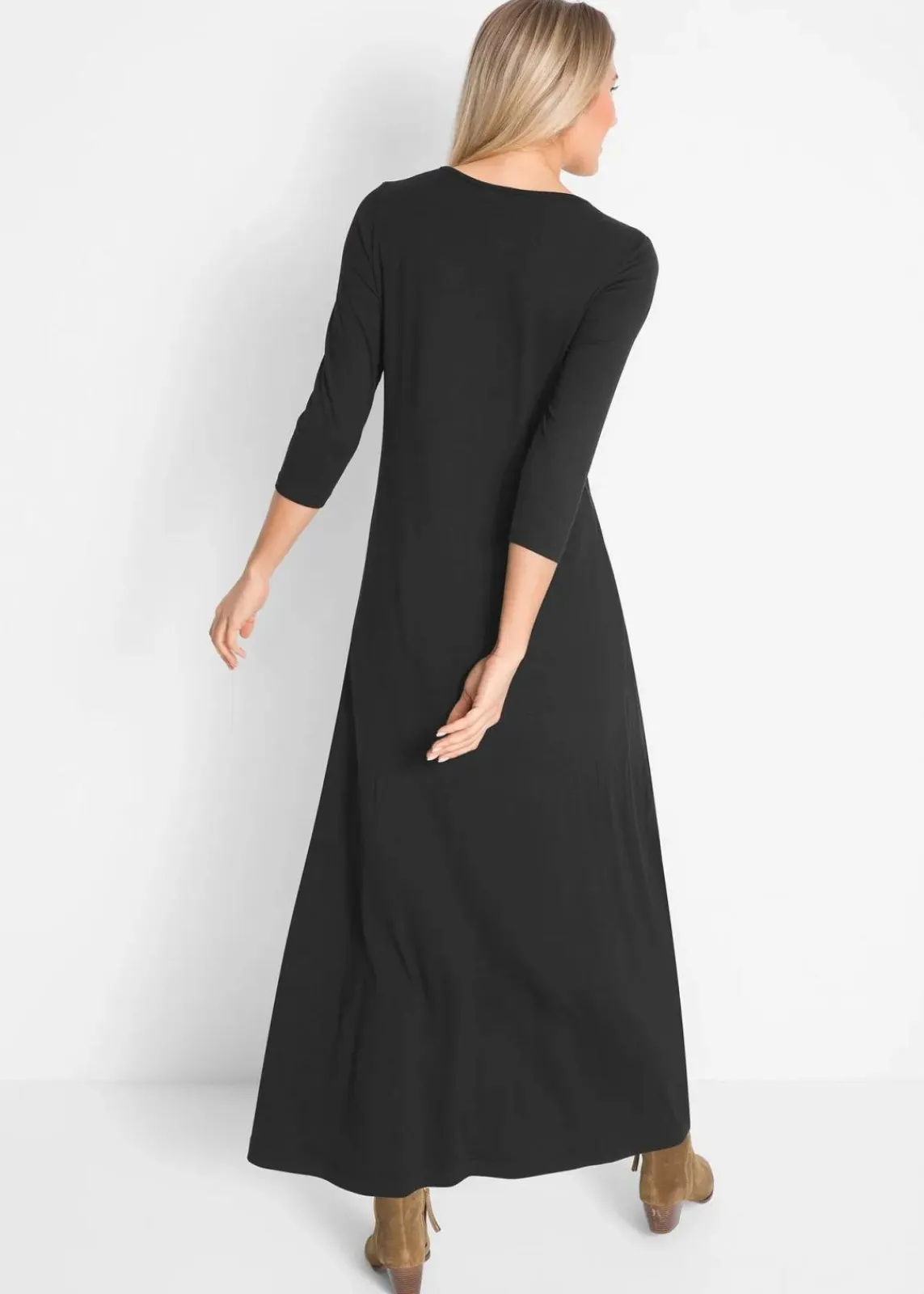 bonprix Bekleidung·Pullover & Strickjacken|Kleider^Maxikleid aus Viskose schwarz
