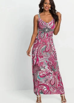 bonprix Kleider^Maxikleid mit Applikationen pink/türkis paisley
