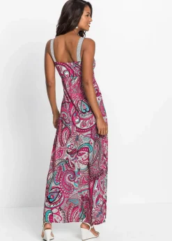 bonprix Kleider^Maxikleid mit Applikationen pink/türkis paisley