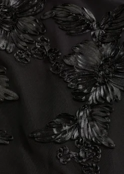 bonprix Bekleidung·Pullover & Strickjacken|Festliche Mode^Maxikleid mit floraler Stickerei schwarz