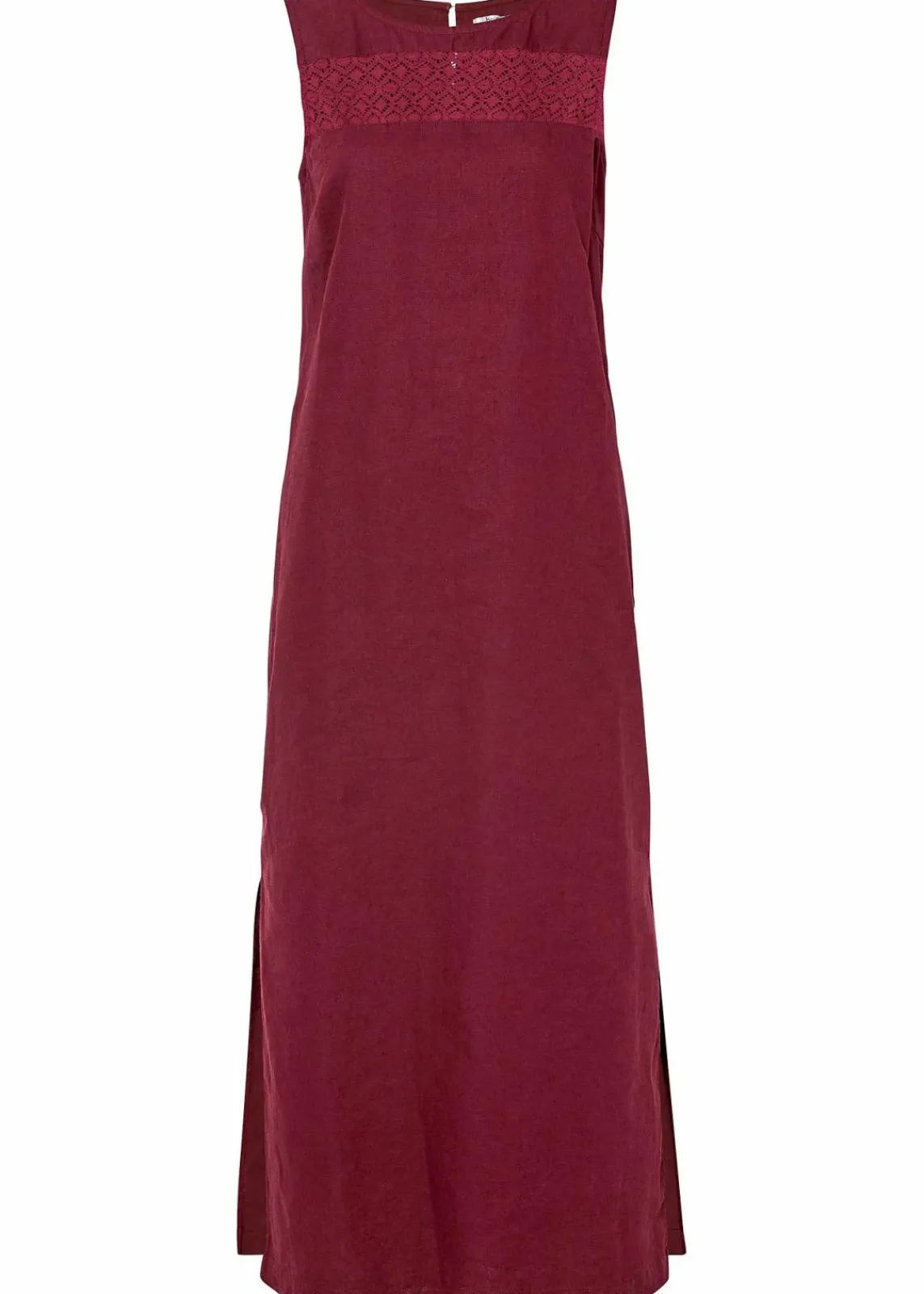 bonprix Kleider|Bekleidung·Pullover & Strickjacken^Maxi-Kleid mit Leinen dunkelbeere
