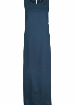 bonprix Bekleidung·Pullover & Strickjacken|Kleider^Maxi-Kleid mit Leinen dunkelblau