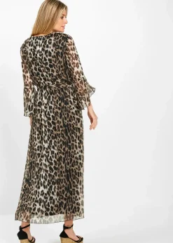 bonprix Kleider^Maxikleid mit Leo-Druck camel/hellbraun/schwarz leo bedruckt