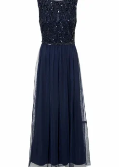 bonprix Kleider|Festliche Mode^Maxikleid mit Paillettenstickerei dunkelblau