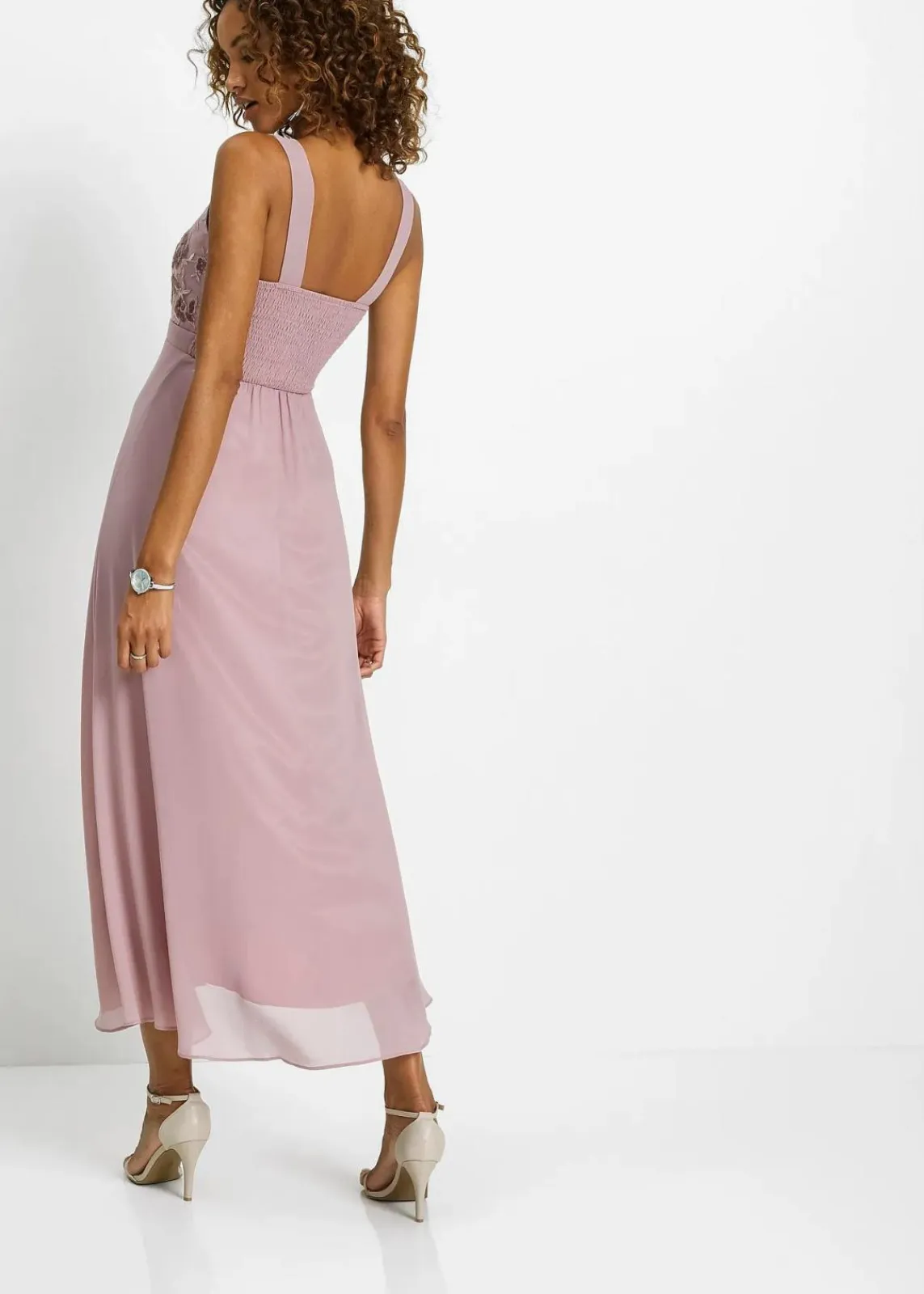bonprix Festliche Mode|Nachhaltigere Materialien^Maxikleid mit Paillettenstickerei rosenholz