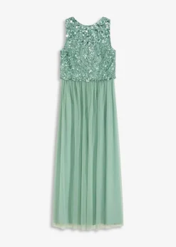 bonprix Kleider|Festliche Mode^Maxikleid mit Paillettenstickerei pastellgrün