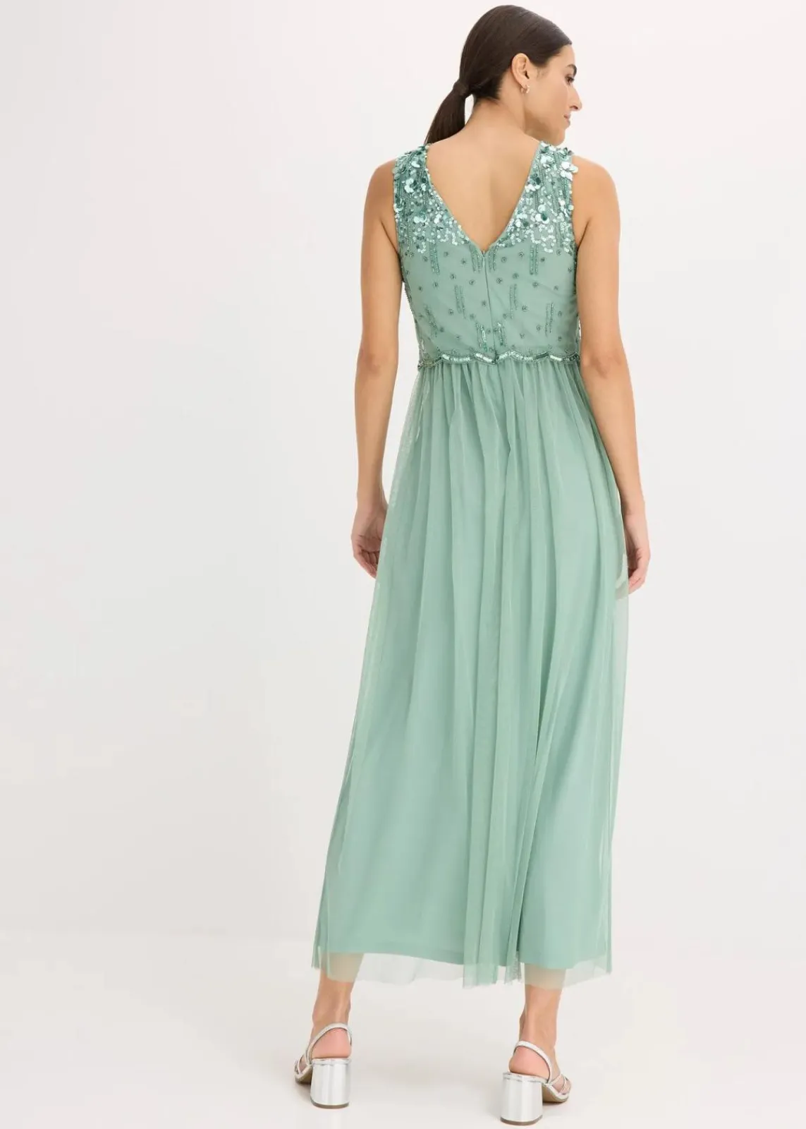 bonprix Kleider|Festliche Mode^Maxikleid mit Paillettenstickerei pastellgrün