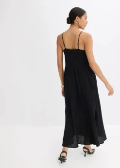 bonprix Kleider^Maxikleid mit Ösen-Verzierung schwarz