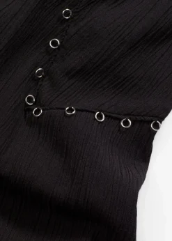 bonprix Kleider^Maxikleid mit Ösen-Verzierung schwarz