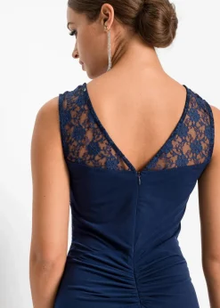 bonprix Kleider|Festliche Mode^Maxikleid mit Spitze dunkelblau