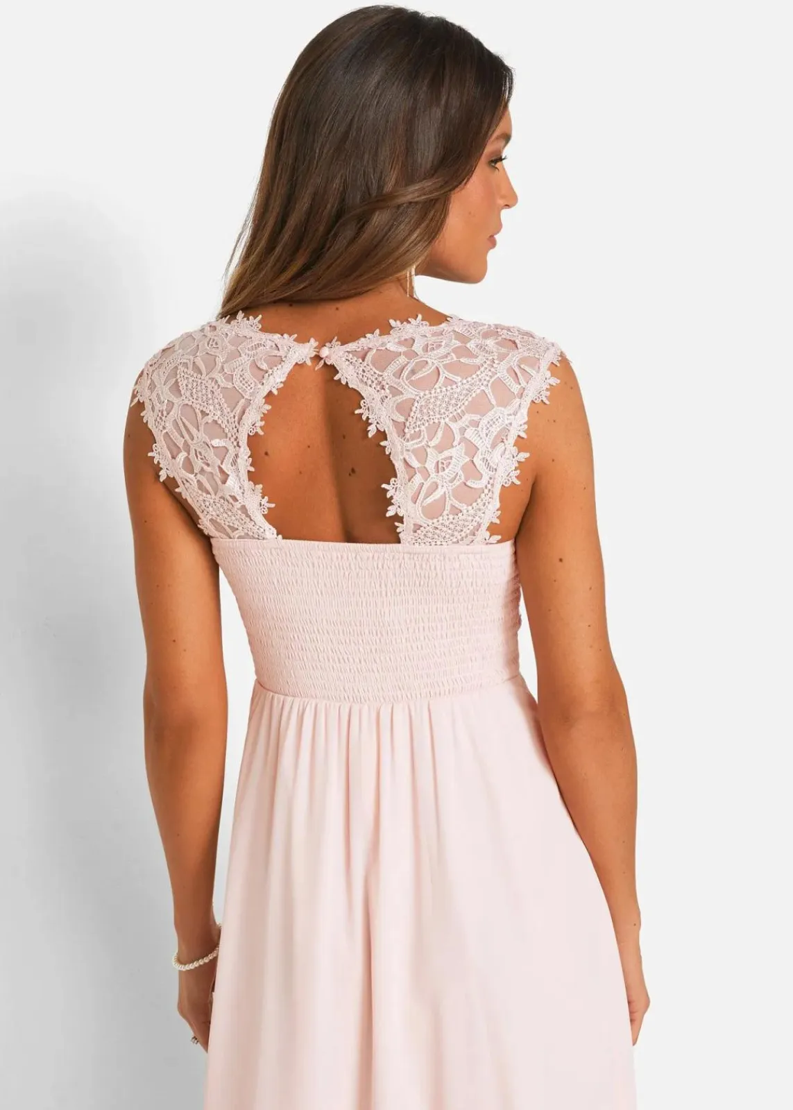 bonprix Kleider|Festliche Mode^Maxikleid mit Spitze perlrosa