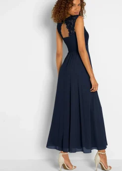 bonprix Kleider|Festliche Mode^Maxikleid mit Spitze dunkelblau