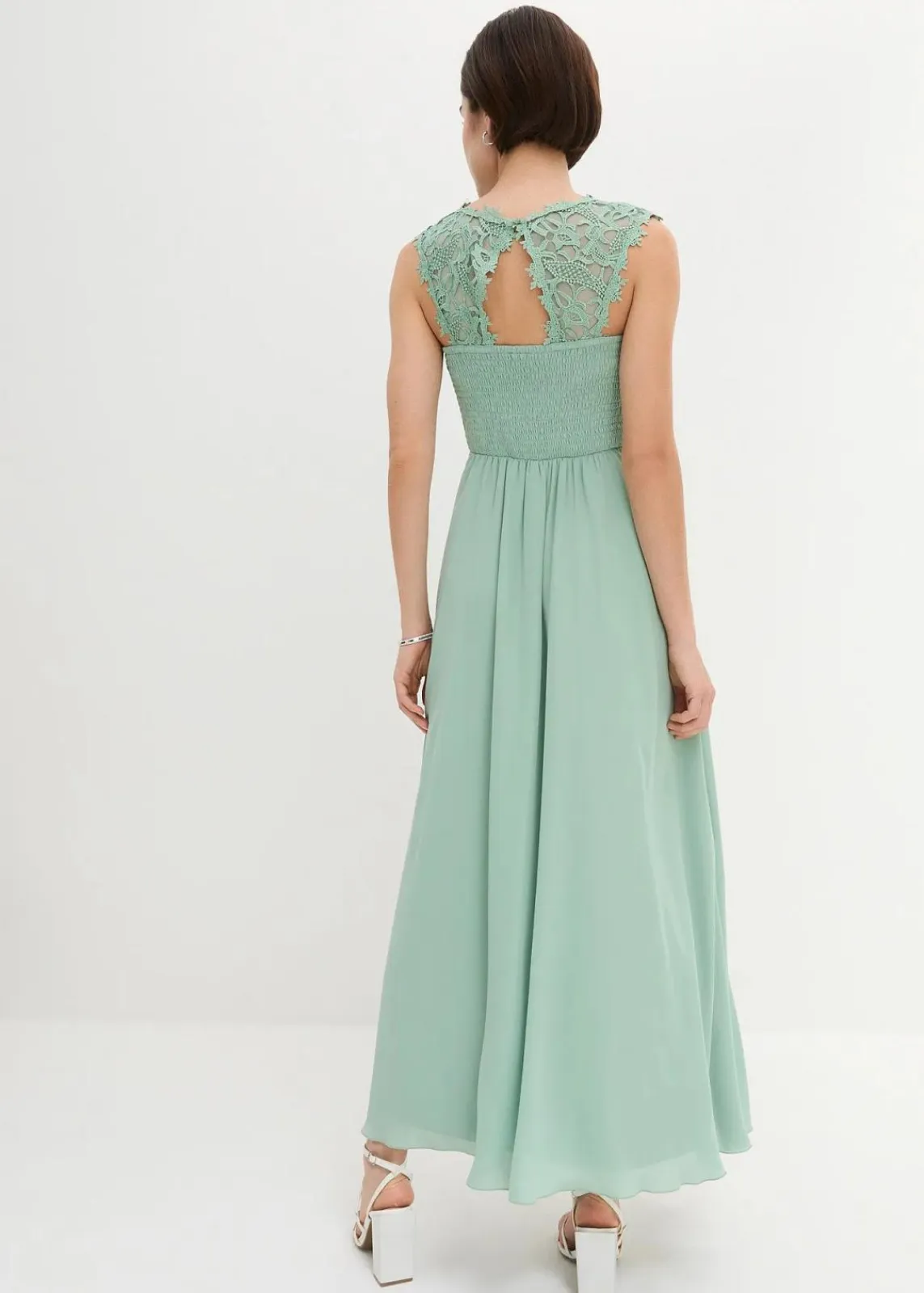 bonprix Kleider|Festliche Mode^Maxikleid mit Spitze pastellgrün